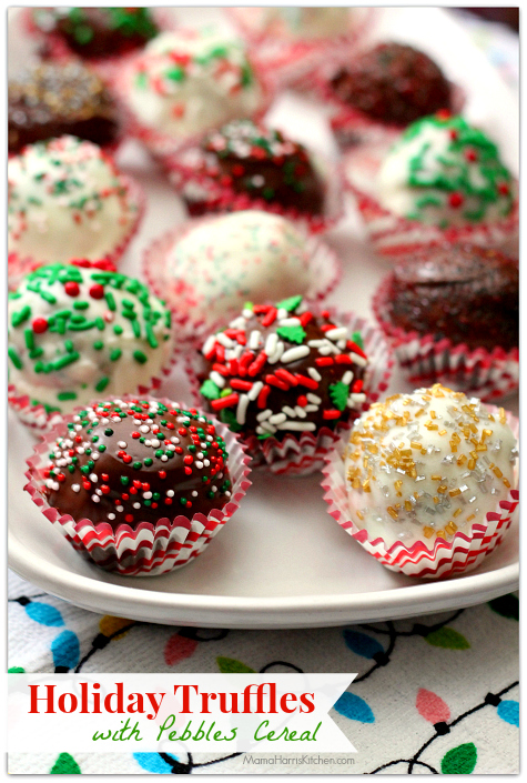 Holiday Truffles with Pebbles Cereal