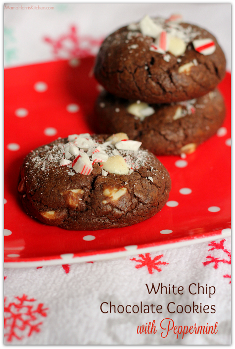 White Chip Chocolate Cookies with Peppermint
