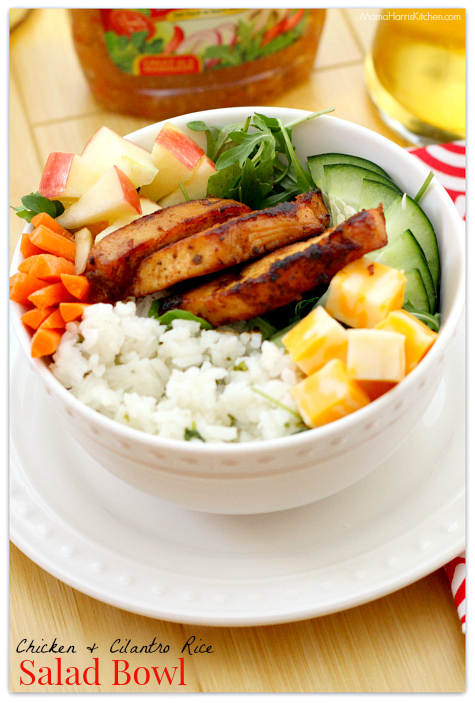 Chicken and Cilantro Rice Salad Bowl