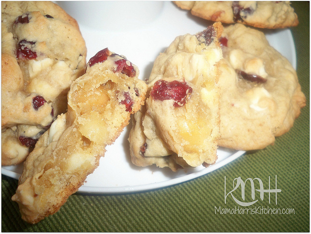 White Chocolate Cranberry Nut Cookies