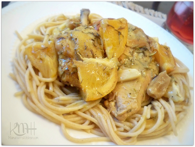 Slow-cooked Lemon-Orange Chicken in Gravy