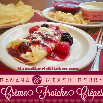 Banana & Mixed Berry Crème Fraîche Crêpes