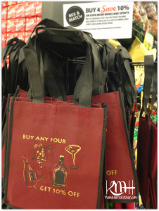 Not only do you get your pick of any wine or spirits, but you get a FREE bag! It's so cute!