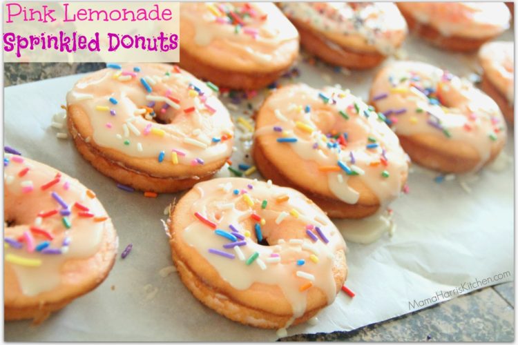 Pink Lemonade Sprinkled Donuts