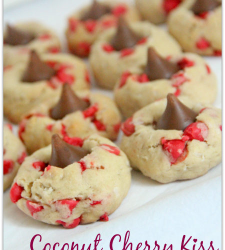 Coconut Cherry Kiss Cookies