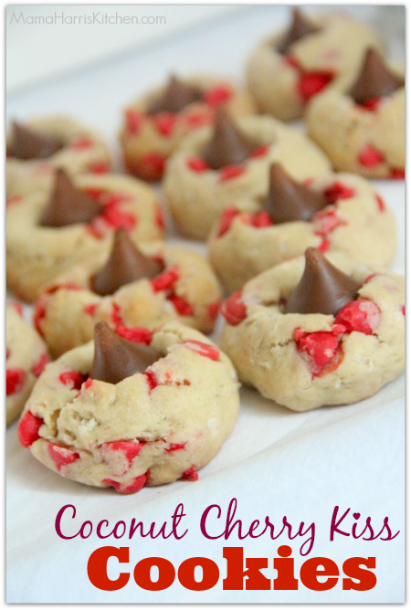 Coconut Cherry Kiss Cookies