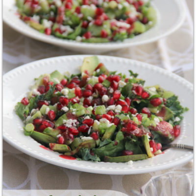 Avocado, Kiwi & Pomegranate Salad with Blackberry-Lime Dressing