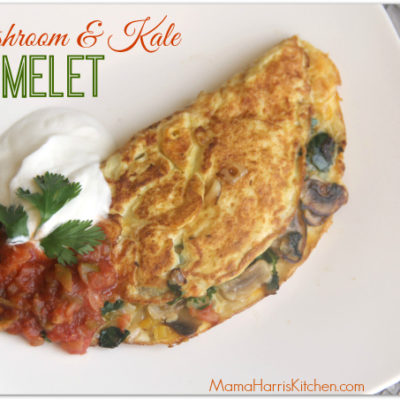 Mushroom & Kale Omelet PLUS Week 2 of the #MushroomMakeover AD