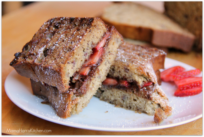 banana bread dessert panini