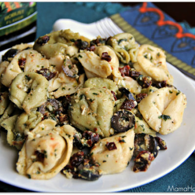 Tortellini Pesto Pasta Salad with Sun Dried Tomatoes