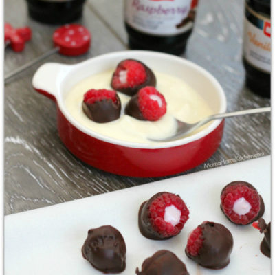 Yogurt Filled Chocolate Covered Raspberries