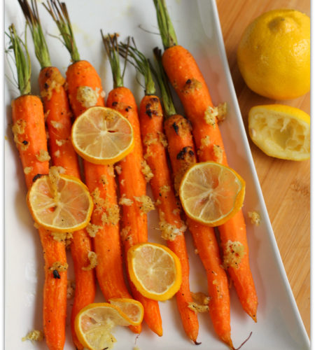 ginger lemon honey roasted carrots from Mama Harris' Kitchen
