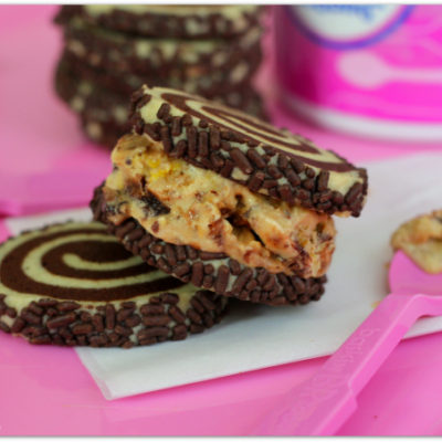 Pinwheel Cookie Ice Cream Sandwiches