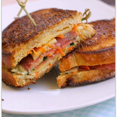 Salami and Veggies Grilled Cheese Sandwich