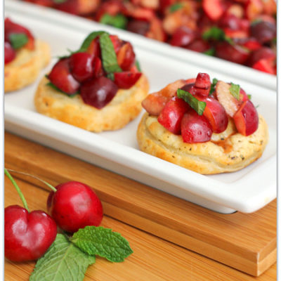 Sweet & Savory Cherry Puff Pastry Bruschetta