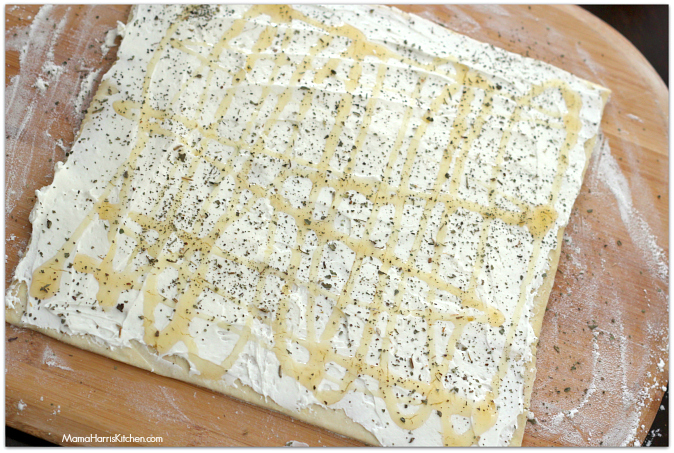 sweet and savory cherry bruschetta #puffpastry AD | Mama Harris' Kitchen