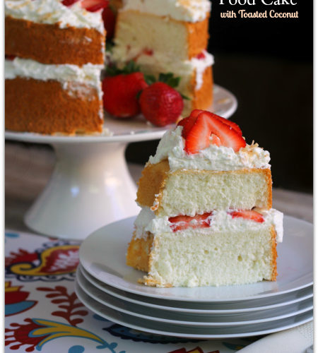 Strawberries and cream angel food cake with toasted coconut Driscoll's Strawberries #StrawberryMonth AD | Mama Harris' Kitchen