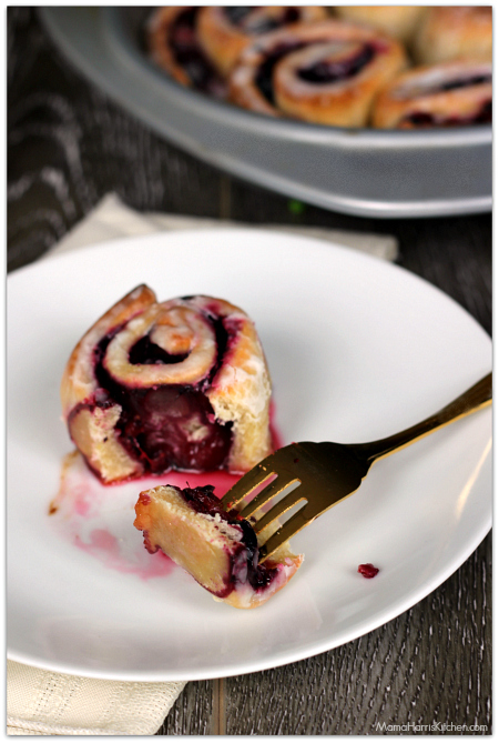 black and blue sweet rolls with lemon glaze | Mama Harris' Kitchen