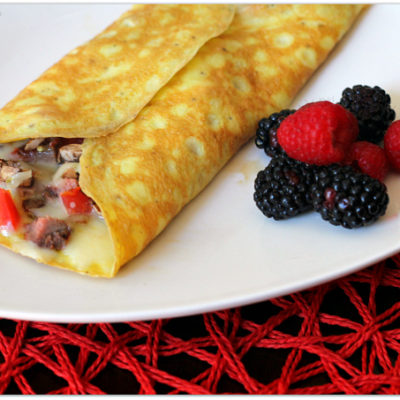 Easy Steak Omelette with Mushroom and Tomato