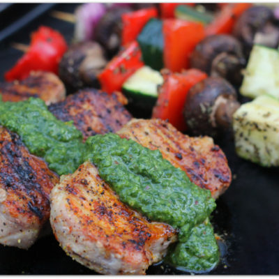 Grilled Boneless Pork Chops with Chimichurri