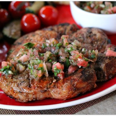 Chili Lime Grilled Pork with Watermelon Pico de Gallo