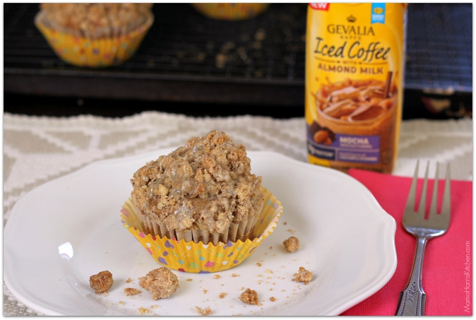 Caramel Coffee Cake Cupcakes with Vanilla Bean Glaze #GevaliaIcedCoffee #IC (ad) | Mama Harris' Kitchen