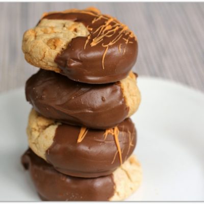 Peanut Butter Chip Cookies Dipped in Chocolate