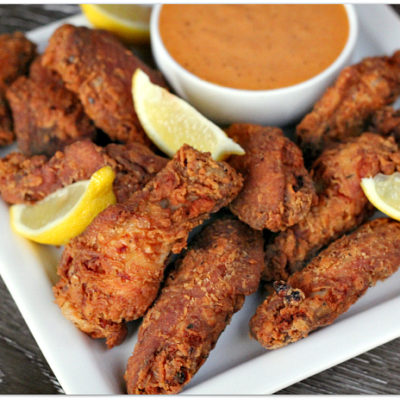 Cajun Buttermilk Fried Wings with Spicy Aioli