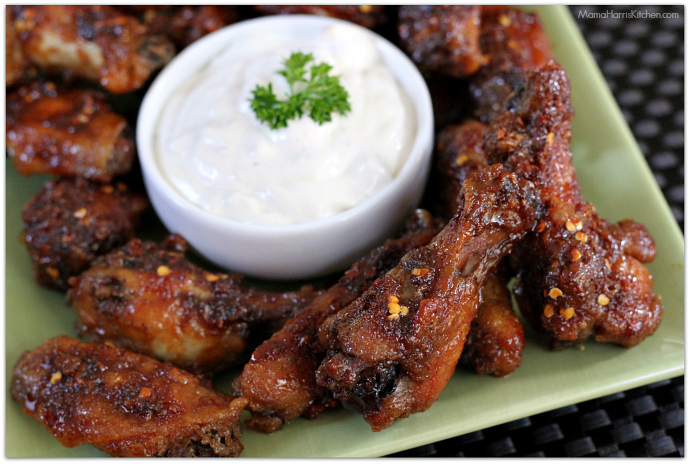 Ginger Honey Garlic Wings with French Onion Dip