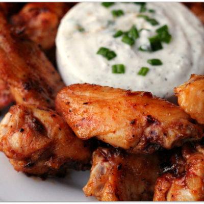 Grilled Honey Sriracha Wings with Herbed Yogurt Dip