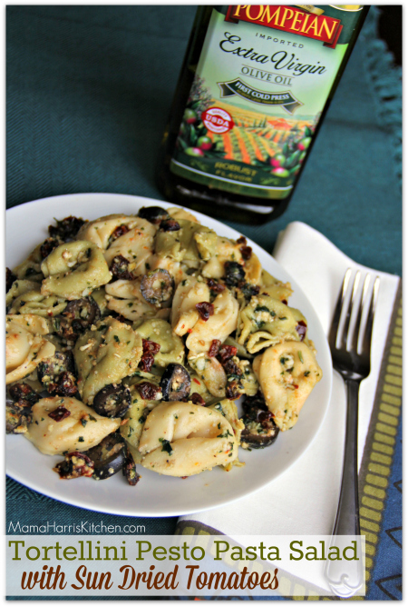 Thanksgiving for the Vegetarian - 12 Recipe Ideas - tortellini pesto pasta salad | Mama Harris' Kitchen