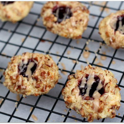 Cherry Pecan Thumbprint Cookies