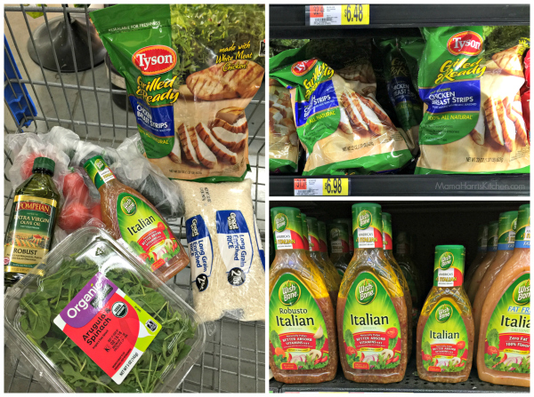 Chicken and Cilantro Rice Salad bowl using Tyson® Grilled & Ready® Chicken and Wish-Bone® Italian Dressing AD | Mama Harris' Kitchen