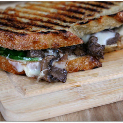 Three Cheese Steak and Mushroom Panini