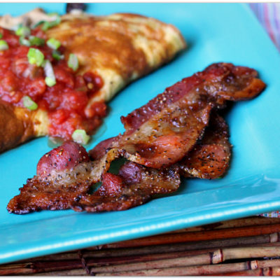 Sweet Smoky Peppered Baked Bacon