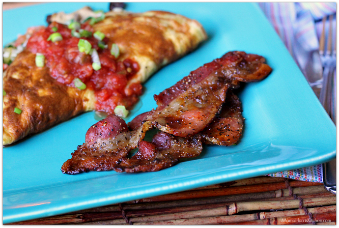 Sweet Smoky Peppered Baked Bacon