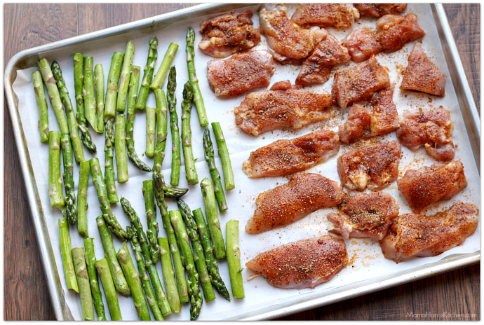 Sheet Pan Dinner: Chicken Asparagus Mushroom Tomatoes #NewComfortFood AD | Mama Harris' Kitchen