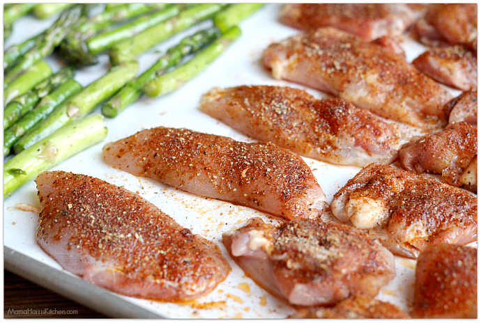 Sheet Pan Dinner: Chicken Asparagus Mushroom Tomatoes #NewComfortFood AD | Mama Harris' Kitchen