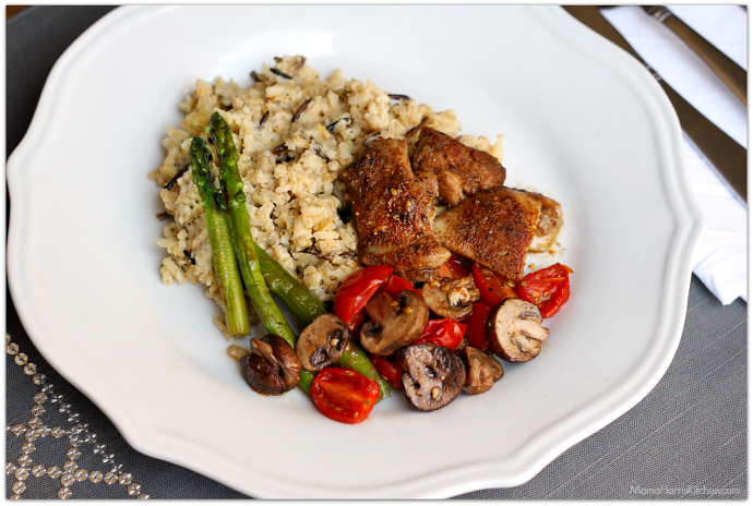 Sheet Pan Dinner: Chicken Asparagus Mushroom Tomatoes #NewComfortFood AD | Mama Harris' Kitchen