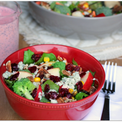Crunchy Broccoli-Apple Salad with Creamy Raspberry Poppy Seed Dressing #BetterWithCraisins AD | Mama Harris' Kitchen