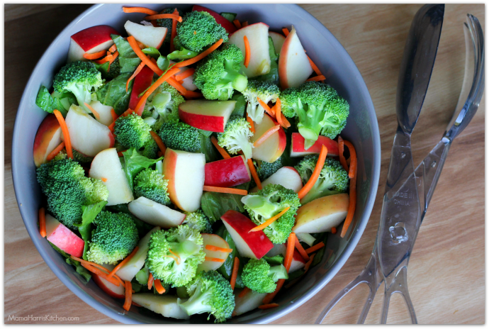 Crunchy Broccoli-Apple Salad with Creamy Raspberry Poppy Seed Dressing #BetterWithCraisins AD | Mama Harris' Kitchen