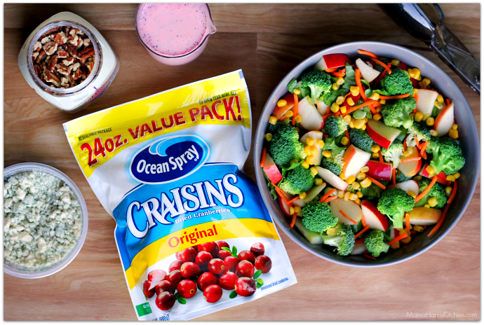Crunchy Broccoli-Apple Salad with Creamy Raspberry Poppy Seed Dressing #BetterWithCraisins AD | Mama Harris' Kitchen