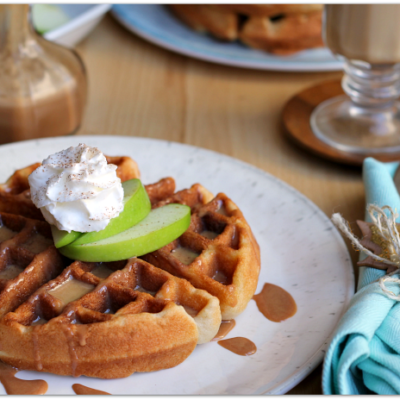 Caramel Apple Cake Mix Waffles