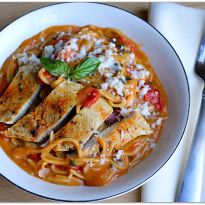 One Pot Chicken Veggie Spaghetti