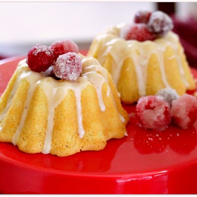 Mini Whipping Cream Pound Cakes with Butter Rum Glaze