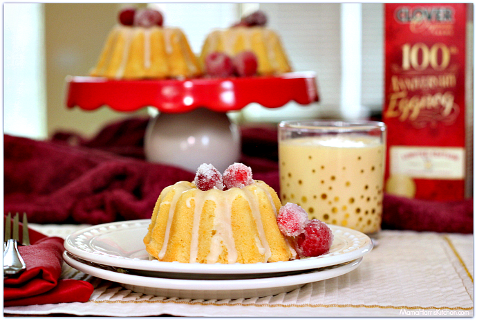 Mini Whipping Cream Pound Cakes with Butter Rum Glaze using Clover Organic Dairy Products #CloverCooks | Mama Harris' Kitchen
