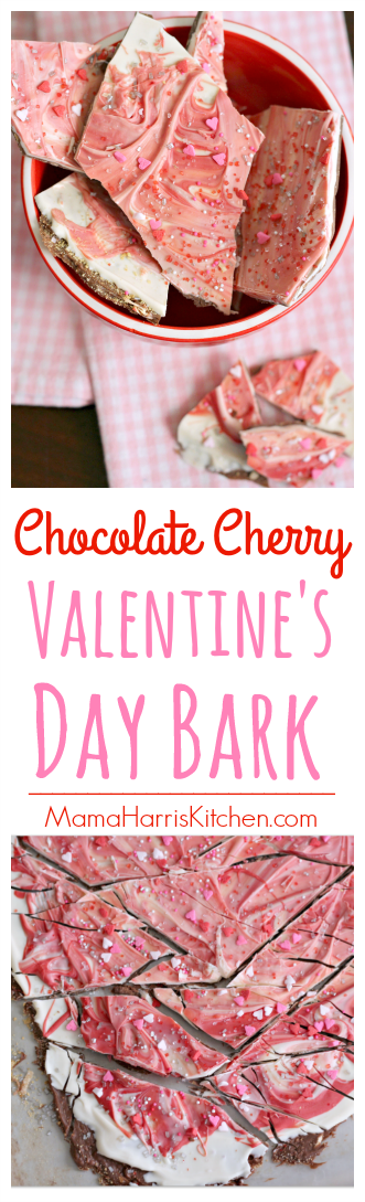 Chocolate Cherry Valentine's Day Bark | Mama Harris' Kitchen