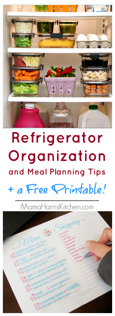 Refrigerator Organization and Meal Planning Tips (FREE Printable!) #OrganizeWithBrilliance AD | Mama Harris' Kitchen Refrigerator Organization and Meal Planning Tips (FREE Printable!) #OrganizeWithBrilliance AD | Mama Harris' Kitchen