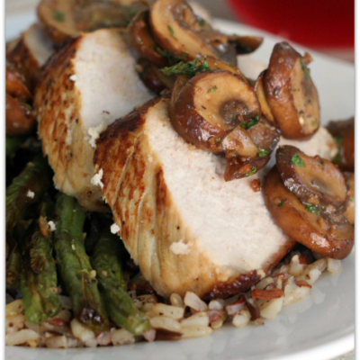Mushroom Lovers’ Roasted Pork Loin and Green Beans