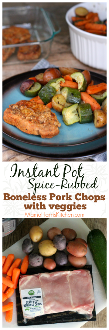 Instant Pot Spice-Rubbed Boneless Pork Chops with Veggies #OpenNature AD | Mama Harris' Kitchen